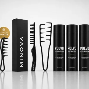 KIT PRO ( 1 Minova Peine + 3 Polvos texturizador + 1 Peine Pro de regalo)